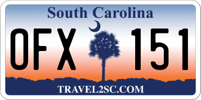 SC license plate OFX151