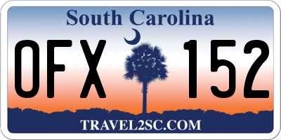 SC license plate OFX152