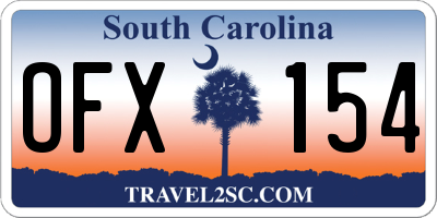 SC license plate OFX154