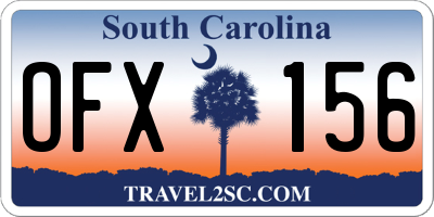 SC license plate OFX156