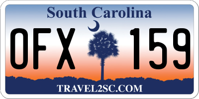SC license plate OFX159