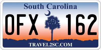 SC license plate OFX162