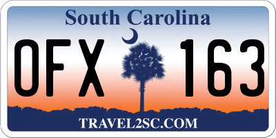 SC license plate OFX163