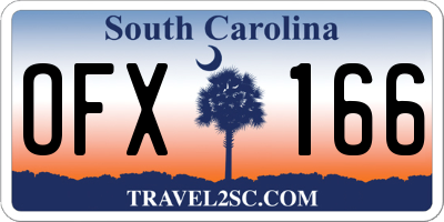 SC license plate OFX166
