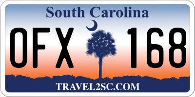 SC license plate OFX168