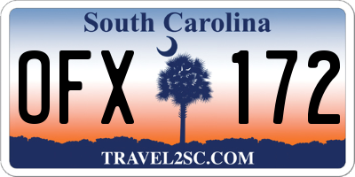 SC license plate OFX172