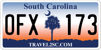 SC license plate OFX173