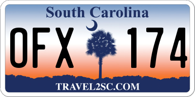 SC license plate OFX174