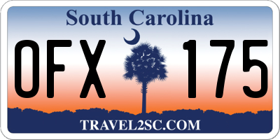 SC license plate OFX175