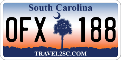 SC license plate OFX188