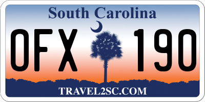 SC license plate OFX190
