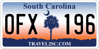 SC license plate OFX196