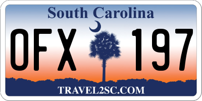 SC license plate OFX197