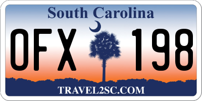 SC license plate OFX198