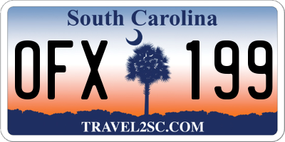 SC license plate OFX199