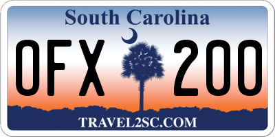 SC license plate OFX200