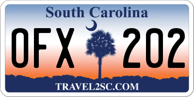 SC license plate OFX202