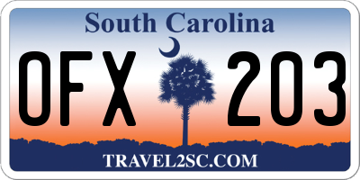 SC license plate OFX203