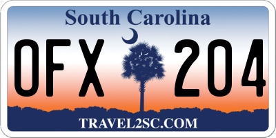 SC license plate OFX204