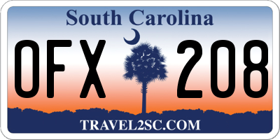 SC license plate OFX208