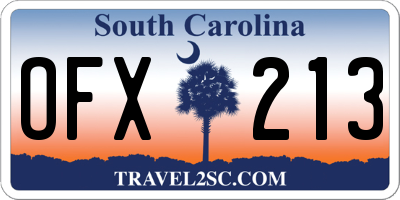 SC license plate OFX213