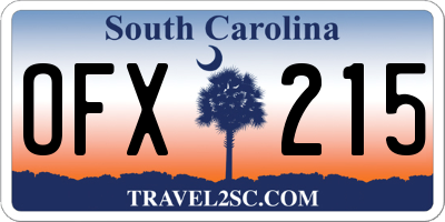 SC license plate OFX215