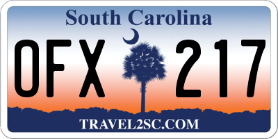 SC license plate OFX217