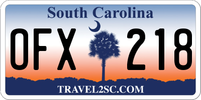 SC license plate OFX218