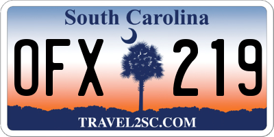 SC license plate OFX219
