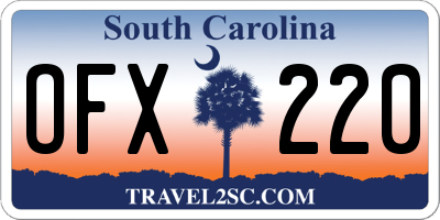 SC license plate OFX220