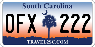 SC license plate OFX222