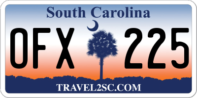 SC license plate OFX225