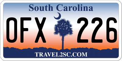SC license plate OFX226