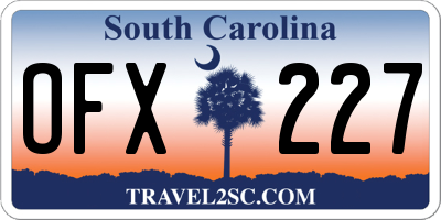 SC license plate OFX227