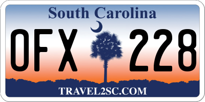 SC license plate OFX228