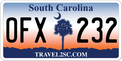 SC license plate OFX232