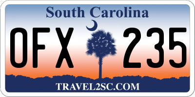 SC license plate OFX235