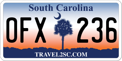 SC license plate OFX236