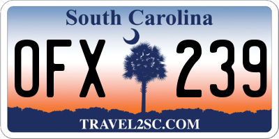 SC license plate OFX239