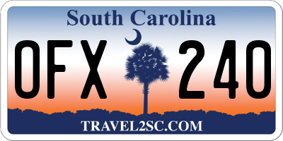 SC license plate OFX240