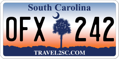 SC license plate OFX242