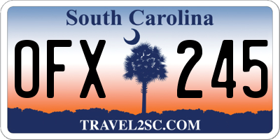 SC license plate OFX245