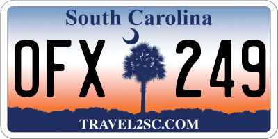 SC license plate OFX249