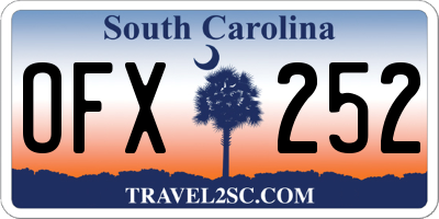 SC license plate OFX252
