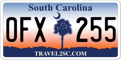 SC license plate OFX255