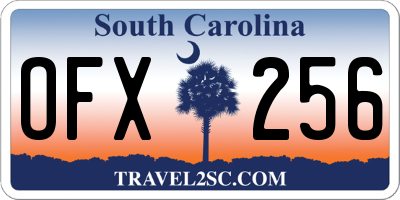 SC license plate OFX256