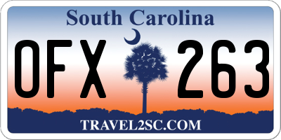 SC license plate OFX263