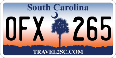 SC license plate OFX265