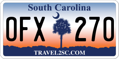 SC license plate OFX270
