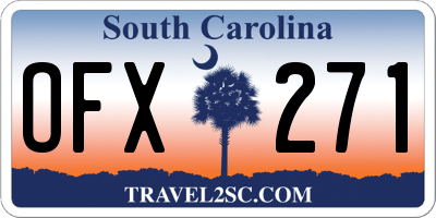 SC license plate OFX271